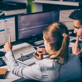 Developing programming and coding technologies. Website design. Cyber space concept.